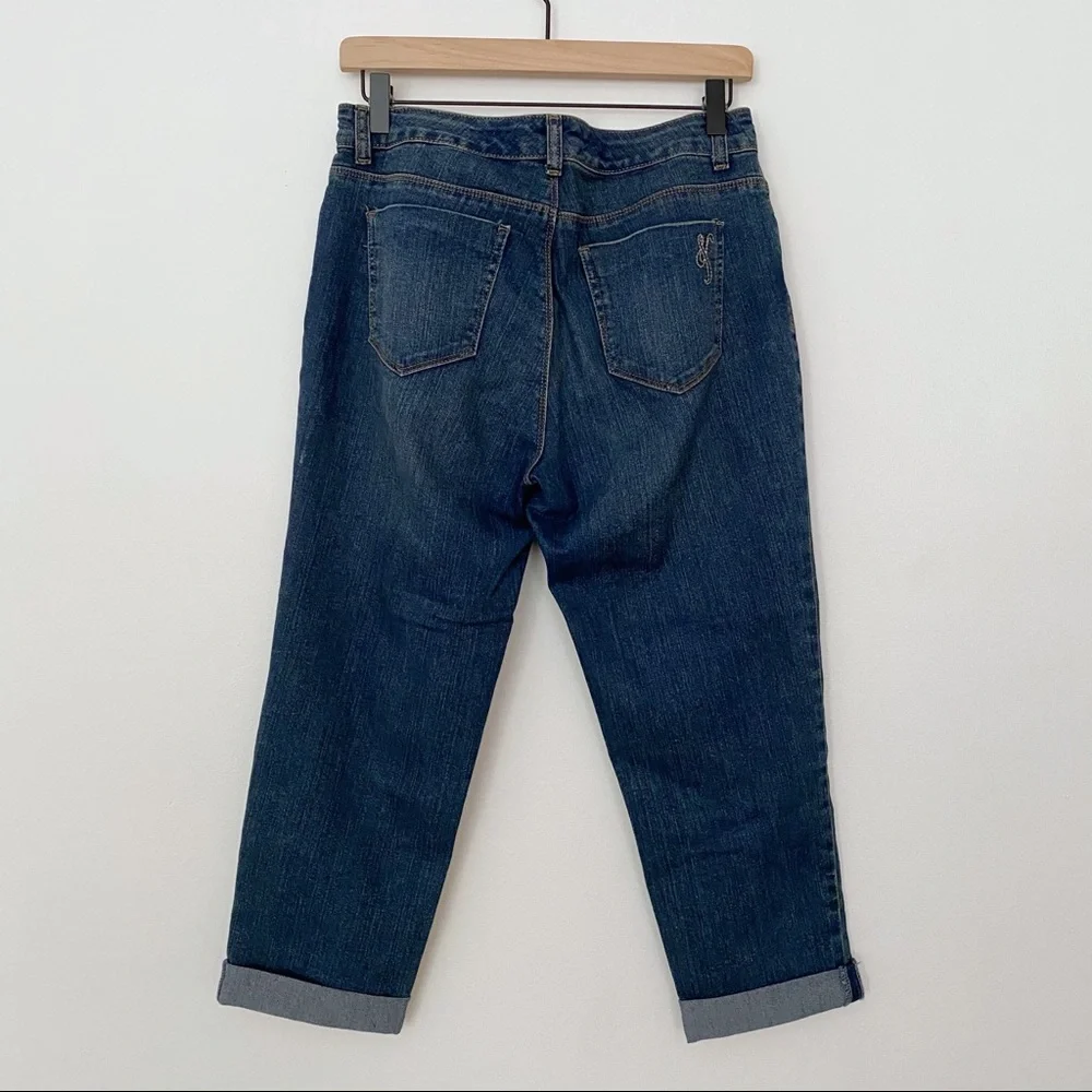 Style & Co. Cuffed Boyfriend Cropped Jeans - 8 Petite